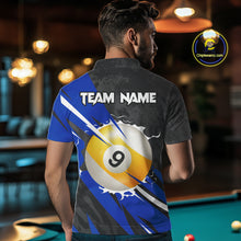 Load image into Gallery viewer, Black And Blue 8 Ball &amp; 9 Ball Billiard Shirt For Men Custom Pool Jersey, Billiard Team Shirts TDM5020
