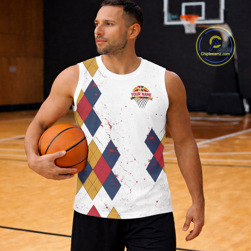 Funny Basketball And Beer Custom Argyle Basketball Shirt, Personalized Basketball Jersey For Team TDM5786