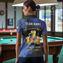 Load image into Gallery viewer, Billiard Pool And Beer That&#39;s Why I&#39;m Here Polo &amp; 1/4 Zip For Women Custom Funny Billiard Jersey TDM4833