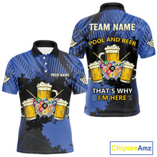 Load image into Gallery viewer, Billiard Pool And Beer That&#39;s Why I&#39;m Here Polo &amp; 1/4 Zip For Men Custom Funny Billiard Jersey TDM4833