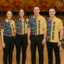 Load image into Gallery viewer, Personalized Funny Neon Bowing Shirt For Women, Retro Bowling Team Jersey Polo &amp; 1/4 Zip | Yellow TDM6186