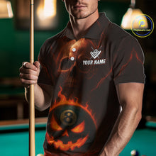 Load image into Gallery viewer, Funny Pumpkin 8 Ball Pool Billiard Shirt For Men Custom Halloween Billiard Team Shirt Outfit TDM4889