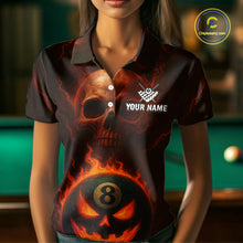Load image into Gallery viewer, Funny Pumpkin 8 Ball Pool Billiard Shirt For Women Custom Halloween Billiard Team Shirt Outfit TDM4889