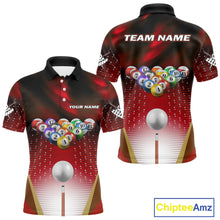 Load image into Gallery viewer, Red Billiard Jersey For Men Custom 3D Billiard Tournament Shirt, Pool Team Jersey Polo &amp; 1/4 Zip TDM4931