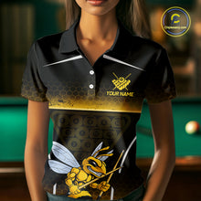 Load image into Gallery viewer, Yellow Hexagon Funny Bee 8 Ball Pool Billiard Jerseys For Women Custom Grunge Billiard Team Appeal NYN2989