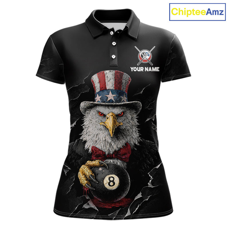 Red Dripping Patriotic Funny Eagle 8 Ball Women Billiard Pool Shirt Personalized Billiard Team Jerseys NYN2772