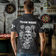 Load image into Gallery viewer, Roses Skull Dart Arrows Men's Grunge Darts Shirt - Custom Name For Darts Jersey NYN0442