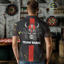 Load image into Gallery viewer, Red Horned Warrior Skull Men's Dart Shirt - Personalized Name For Darts Jersey NYN0445