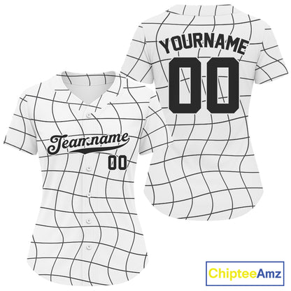 Custom Black And White Baseball Shirt For Women Outfit Youth Baseball Jerseys NYN1576