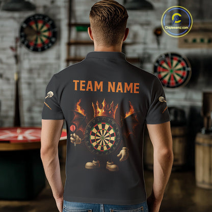 Fire Flame Wings Dartboard Custom Funny Dart Shirt For Men, Dart Team Jerseys NYN0094