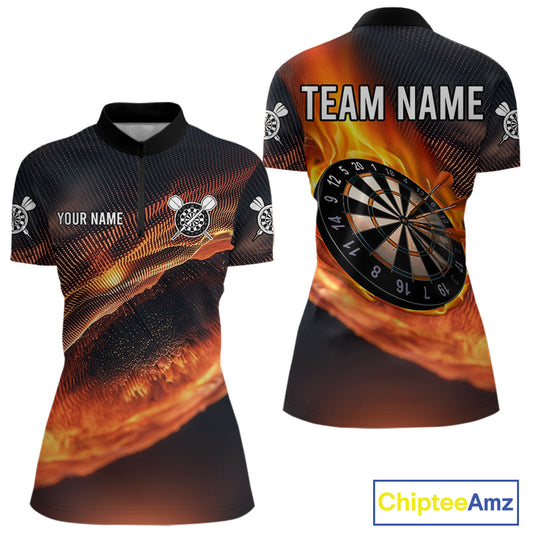 Persionalized Flame Dart Boards 3D Dart Shirt For Women, Dart Team Jerseys NYN0097