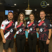 Load image into Gallery viewer, Lightning Red Billiard 8 Ball &amp; 9 Ball Pool Shirt For Men Custom Camo Billiard Team Jersey NYN3425