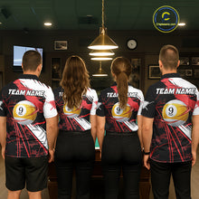 Load image into Gallery viewer, Lightning Red Billiard 8 Ball &amp; 9 Ball Pool Shirt For Men Custom Camo Billiard Team Jersey NYN3425