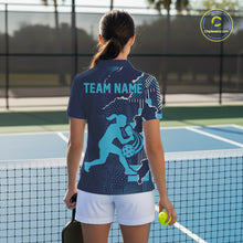 Load image into Gallery viewer, Custom Blue Torn Pickleball Paddle League Jerseys For Women Pickleball Team Shirts NYN2143