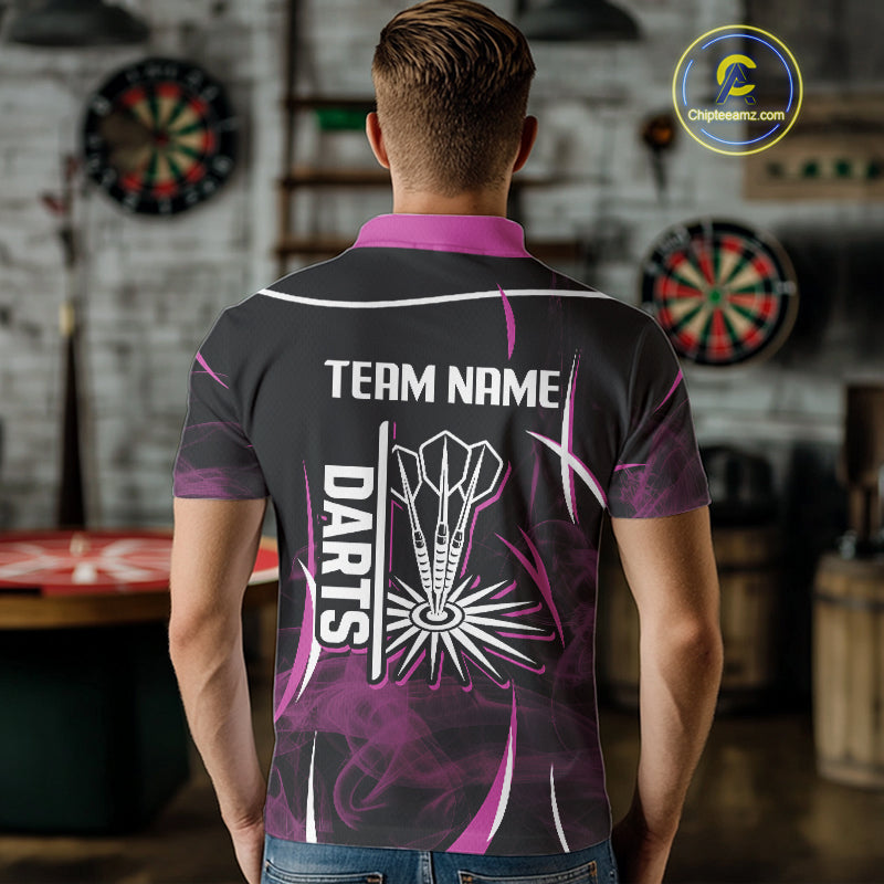 Persionalized Purple Smokes Dart Arrows Dart Shirt For Men, Custom Dart Jerseys NYN0104