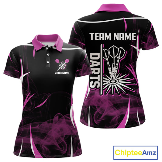 Persionalized Purple Smokes Dart Arrows Dart Shirt For Women, Custom Dart Jerseys NYN0104
