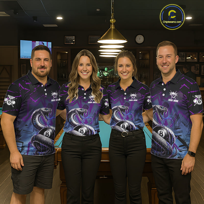 Dripping Cobra 8 Ball Pool Team Shirt Personalized Women Billiard Polo & 1/4-Zip Attire Gifts NYN2418