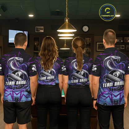 Dripping Cobra 8 Ball Pool Team Shirt Personalized Women Billiard Polo & 1/4-Zip Attire Gifts NYN2418