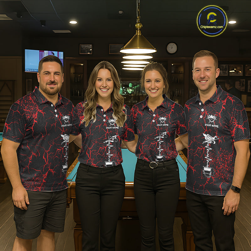 Funny Beer 8 Ball Pool Team Shirt Personalized Men Billiard Polo & 1/4-Zip Attire Gifts|Red NYN2420