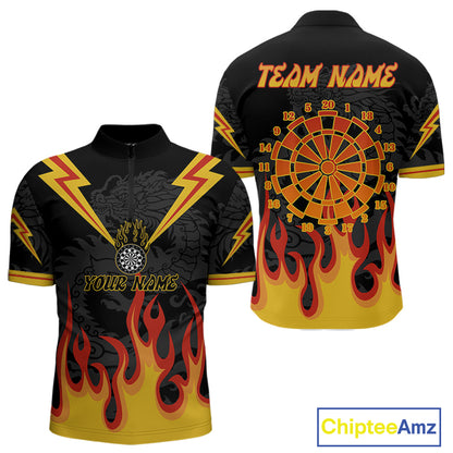 Dragon Flame Pattern Dartboard Custom Dart Shirt For Men, Dart Team Jerseys NYN0234