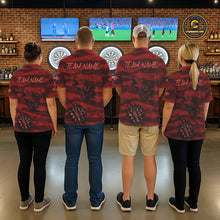 Load image into Gallery viewer, Custom Red Grunge Wolf Torn Dartboard Men Darts Polo Shirt Wolf Dart League Jerseys NYN2166
