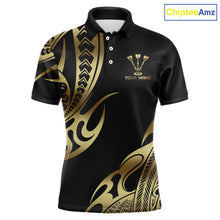 Load image into Gallery viewer, Custom Black &amp; Light Gold Dartboard &amp; Arrow Darts Polo &amp; 1/4-Zip Shirts For Men Dart Team Jerseys NYN2819