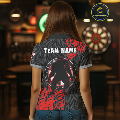 Red-Black Wolf Dartboards Custom Wolf Dart Shirt For Women, Dart Team Jerseys NYN0238