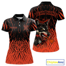 Load image into Gallery viewer, Vibrant Red-Orange Wolf Dart Arrow Shirt Custom Dart Shirt For Women, Dart Jerseys NYN0243
