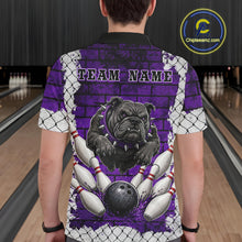 Load image into Gallery viewer, Purple Brick-Wall Fierce Bulldog Men Bowing Team Shirt Personalized Bowling Jersey For Bowlers NYN3195