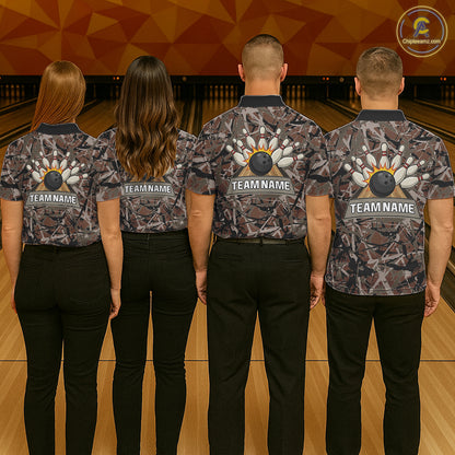 Hunting Bulldog Bowling Shirts For Women Custom Camo Bowling Team Jerseys Funny Bowling Attire NYN3196