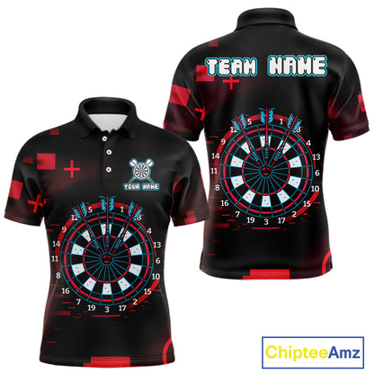 Custom Black Purple Flames Wolf Dartboard Dart Men Polo Shirt Outfits Dart Jerseys NYN1620