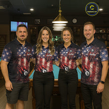 Load image into Gallery viewer, Personalized Cracked US Flag Grunge Claws Pool 8 Ball Women's Billiard Team Shirt Billiard Attire NYN2672