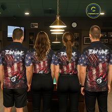 Load image into Gallery viewer, Personalized Cracked US Flag Grunge Claws Pool 8 Ball Women's Billiard Team Shirt Billiard Attire NYN2672
