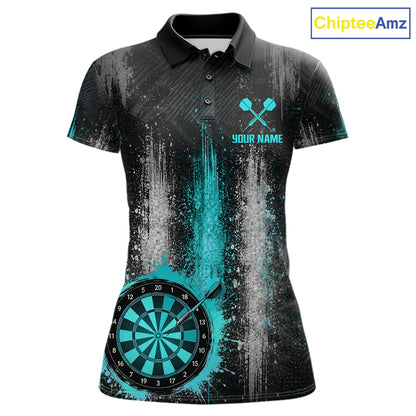 White And Teal Splatter Dart Shirt For Women Personalized Splash Dart Team Outfits Jerseys NYN4063