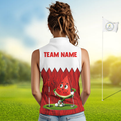Funny Watermelon Polo Shirt Womens Golf Sleeveless Polo Shirts Custom Red And White Golf Tournament Shirt NYN3766