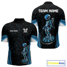 Load image into Gallery viewer, Custom Navy Alien Dartboards Dart 1/4-Zip Shirts For Men Outfits Alien Dart Team Jerseys NYN1025
