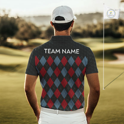 Mens American Flag Golf Shirts Patriotic Golf Jersey Custom Black Ball Golf Clothing, Golf Gifts NYN3053
