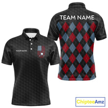 Load image into Gallery viewer, Mens American Flag Golf Shirts Patriotic Golf Jersey Custom Black Ball Golf Clothing, Golf Gifts NYN3053