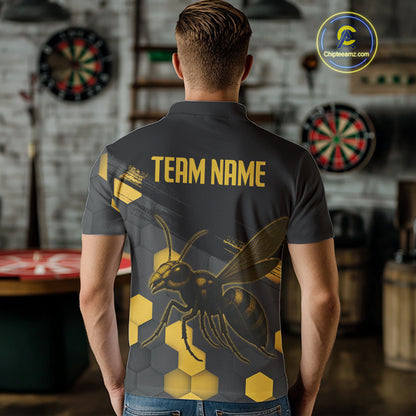 Custom Men's Darts Jersey With Ebony & Amber Honeycomb Bee For Darts Jersey NYN0275