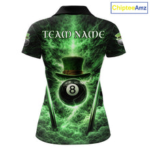 Load image into Gallery viewer, St Patrick's Day Green Smokes Ball 8 Billiards Pool Sticks Shirt For Women Custom Billiard Balls Attire NYN2692