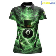 Load image into Gallery viewer, St Patrick's Day Green Smokes Ball 8 Billiards Pool Sticks Shirt For Women Custom Billiard Balls Attire NYN2692