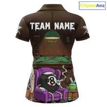 Load image into Gallery viewer, Funny Pool 8 Ball Smoking Women's Billiard Team Shirt Custom Billiard Polo &amp; 1/4 Zip Attire NYN2495