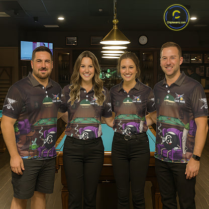 Funny Pool 8 Ball Smoking Women's Billiard Team Shirt Custom Billiard Polo & 1/4 Zip Attire NYN2495