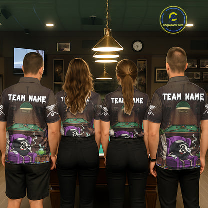 Funny Pool 8 Ball Smoking Women's Billiard Team Shirt Custom Billiard Polo & 1/4 Zip Attire NYN2495