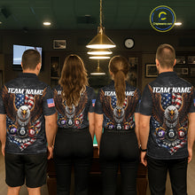 Load image into Gallery viewer, Eagle Grey Grunge American Flag Ball 8 Billiards Pool Shirt For Women Personalized Billiard Team Names NYN2697
