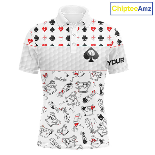 Poker Mens Golf Polo Shirt Personalized Name Funny Golf Top For Team Golfer Gift For Men NYN2850