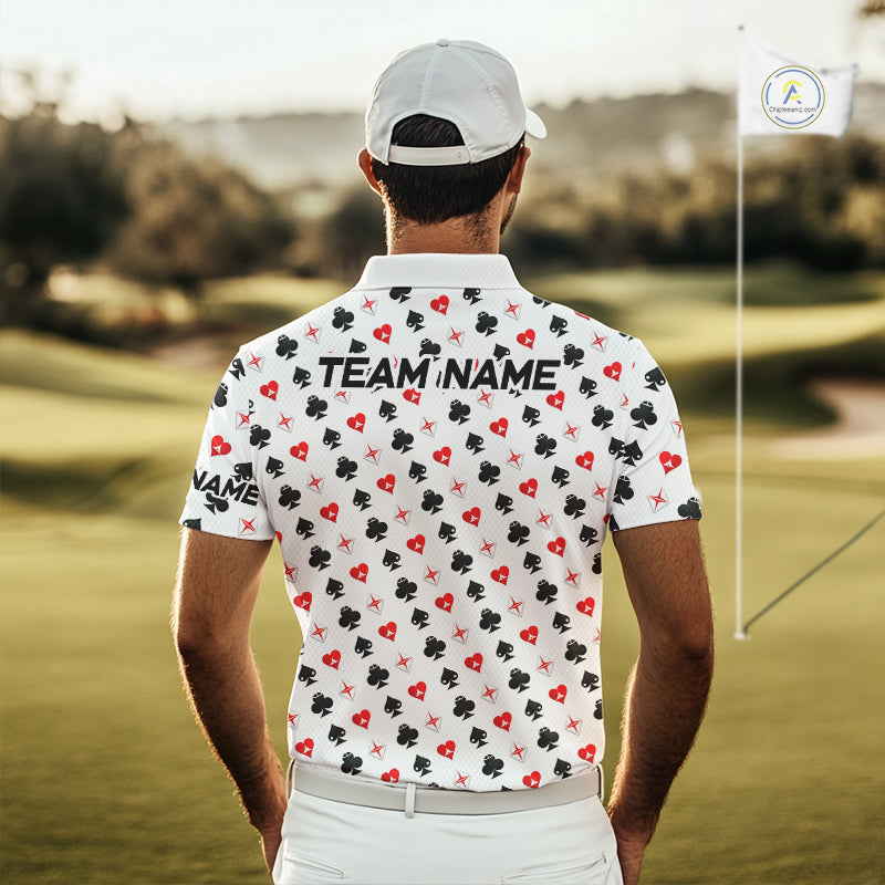 Custom Poker Golf Polo Shirt For Men Personalized Name Funny Golf Team Attire Golfer Gift NYN2851