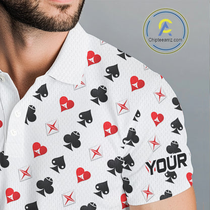 Custom Poker Golf Polo Shirt For Men Personalized Name Funny Golf Team Attire Golfer Gift NYN2851