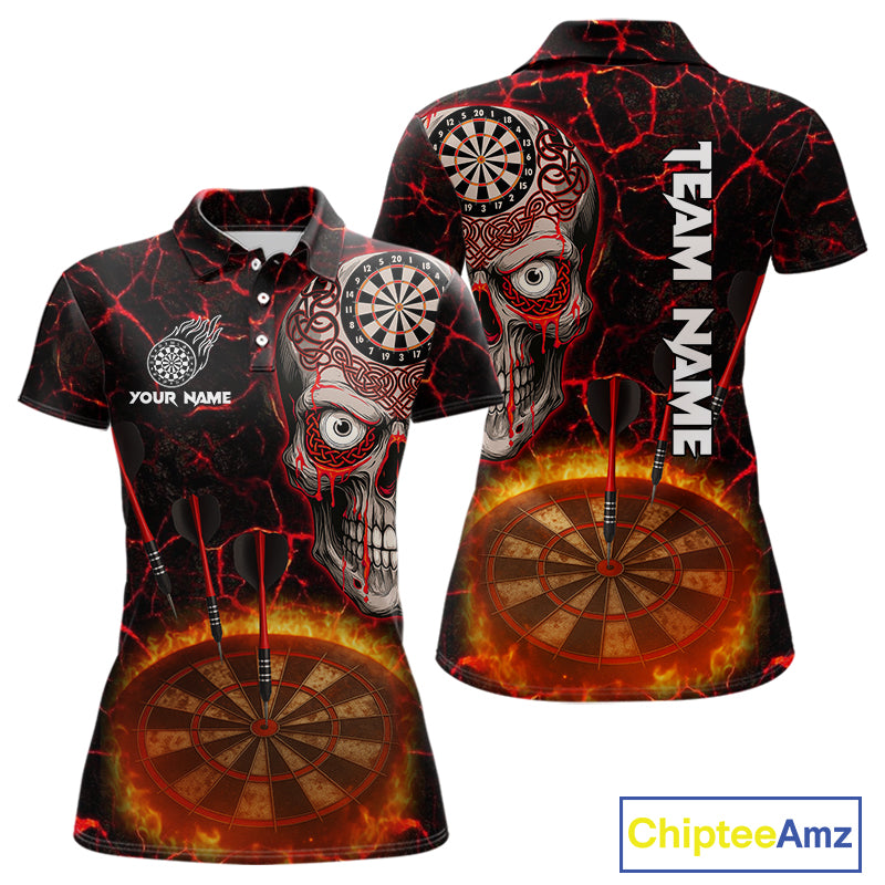 Custom White And Black Silver Chains Dartboards Dart Shirts For Women, Dart Team Jerseys NYN0054