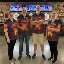 Load image into Gallery viewer, Funny Skeleton Cheer Beer Flame Women Darts Quarter-Zip Shirt Custom Graffiti Dart Team Jerseys NYN2513